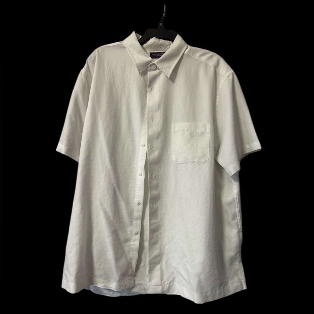 Roundtree & Yorke White Casual Button Down Shirt